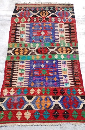 Vecchio antico tappeto kilim - o,