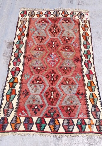 Vecchio antico tappeto kilim - vecchio,